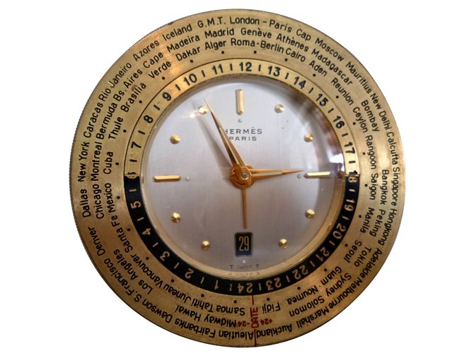 Hermès Horloge Métal Doré  ref.83633
