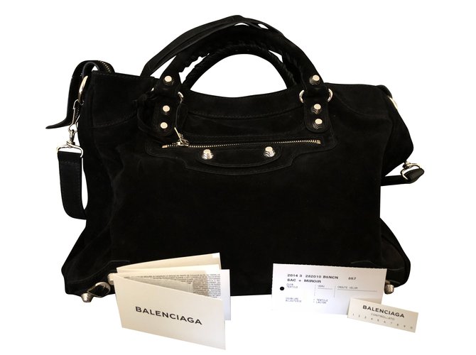 Balenciaga Handbag Black Suede  ref.83647