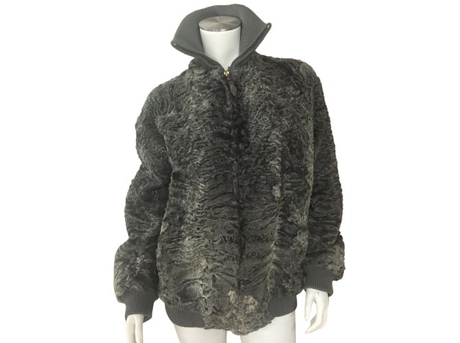 Hermès Jackets Grey Fur  ref.83669