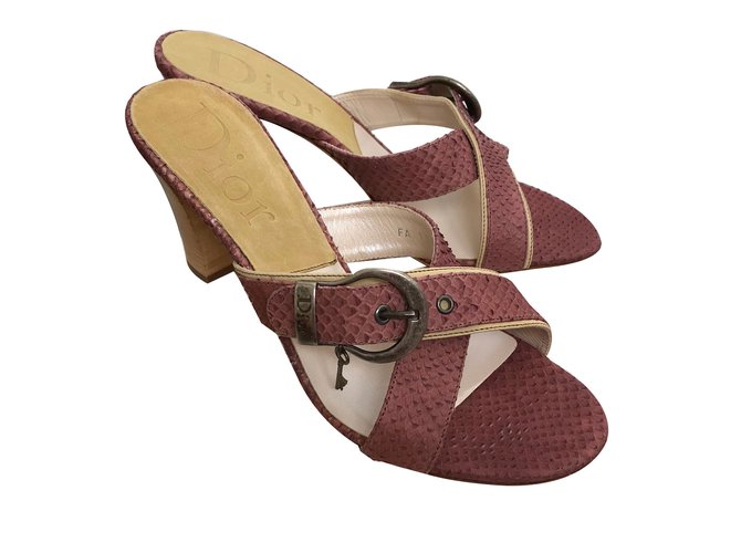 Dior Pantoletten aus Pythonleder Rosa Pink 