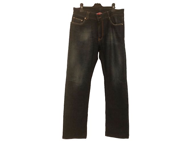 Autre Marque Jeans in denim grezzo blu navy