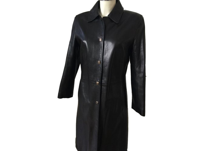 Autre Marque Coats, Outerwear Black Leather  ref.83728