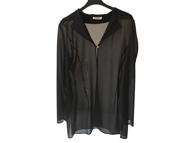 Camicia Marella in seta nera trasparente Nero
