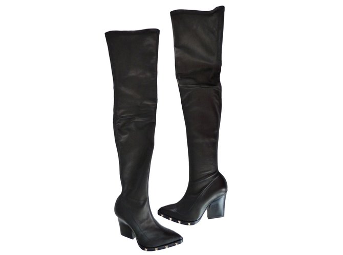 Sonia Rykiel boots Black Leather  ref.83742
