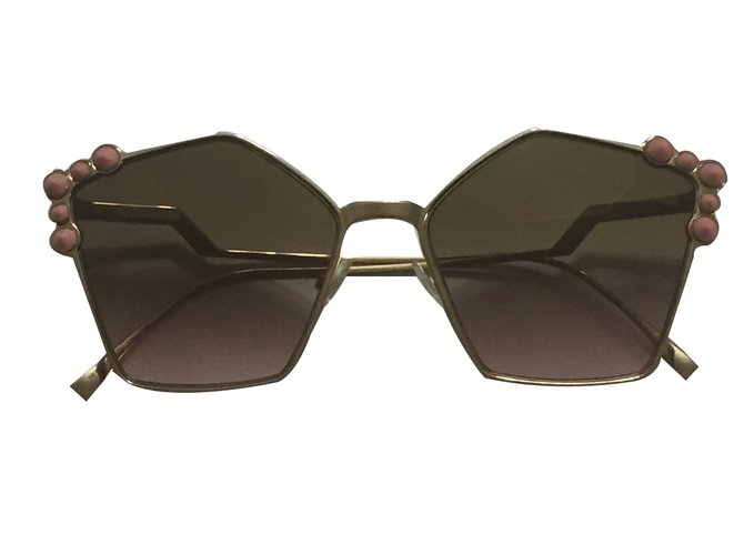 Fendi oversize sunglasses Métal Rose  ref.83744