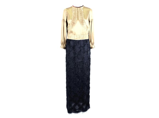 Dries Van Noten Dress Golden Polyamide  ref.83758