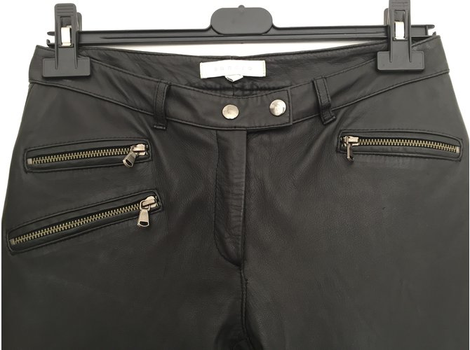 Sandro Pants, leggings Black Leather  ref.83782