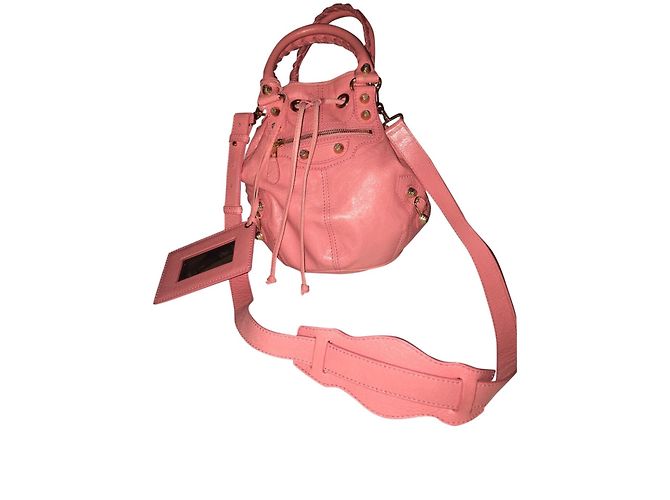 Bolsa Balenciaga Pompom Rosa de Couro