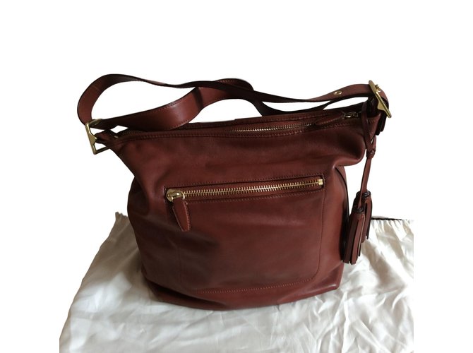 Coach Handbags Cognac Leather  ref.83801