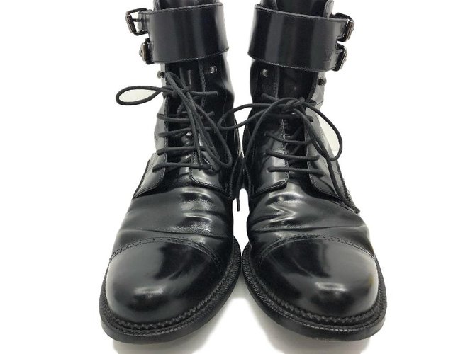 louis vuitton black leather boots