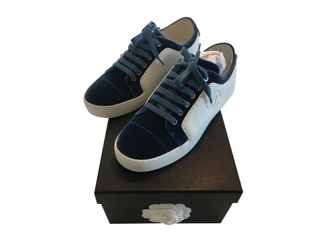 Chanel sneakers Blue Velvet  ref.83877