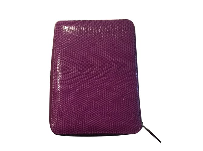 Hermès Monederos, carteras, casos Púrpura Cueros exoticos  ref.83944