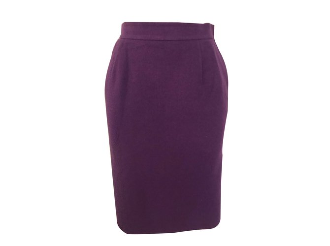 Yves Saint Laurent Skirts Purple Wool  ref.83951