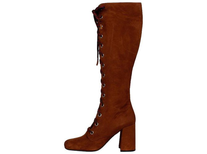 Prada boots new Brown Leather  ref.83958