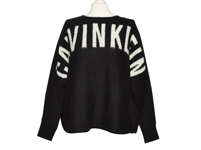 Calvin Klein Maglieria Nero Bianco Lana Poliammide Mohair ref.83997 - Joli  Closet