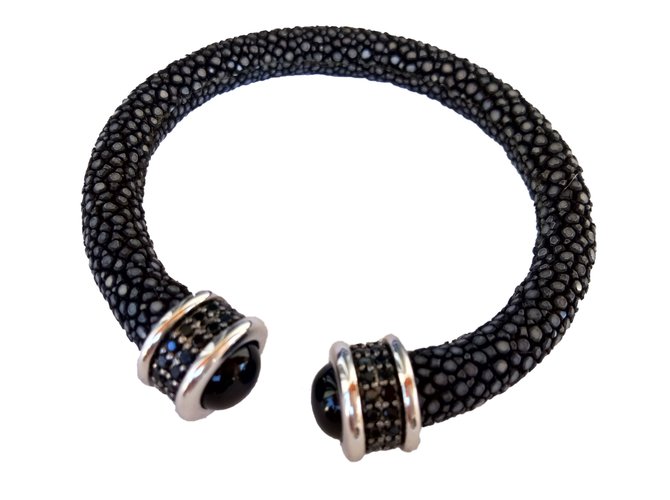 Autre Marque Navy blue  stingray bracelet Exotic leather  ref.84045
