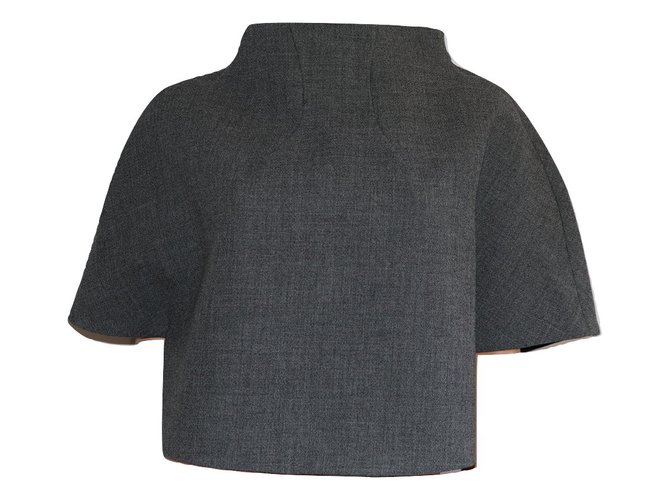 Thierry Mugler Tops Grey Silk Wool  ref.84161