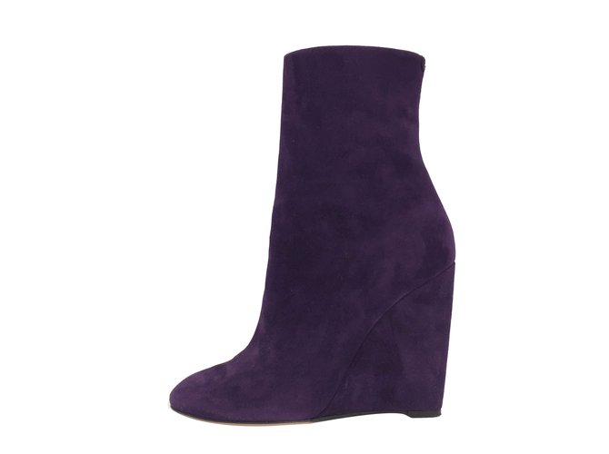 Gucci Ankle boots Purple Suede  ref.84166