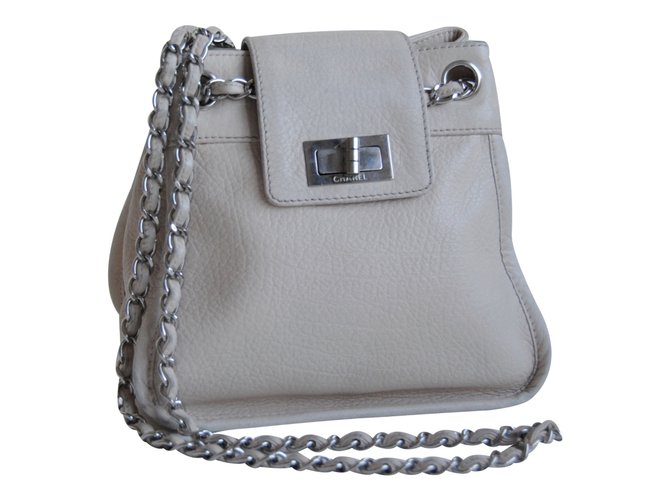 Chanel Handbags Beige Lambskin  ref.84167