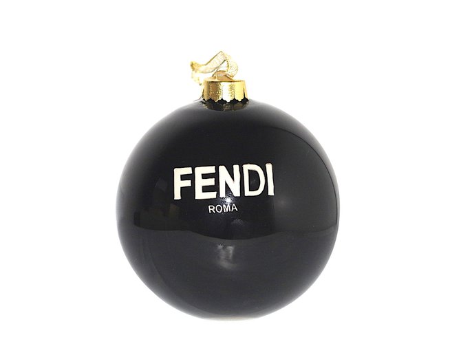 Fendi Christmas bauble Black Orange Glass  ref.84181