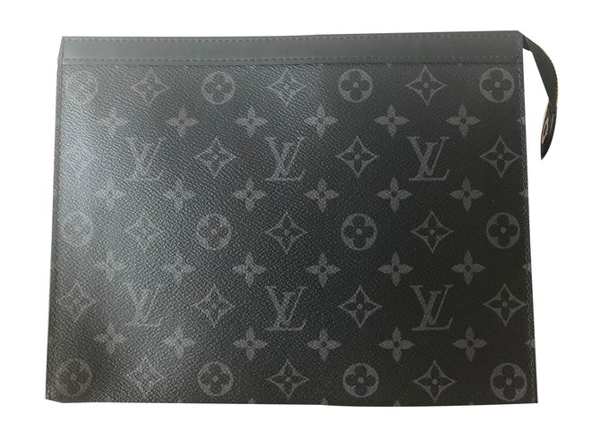 Louis Vuitton Bolsa para homens Preto Couro  ref.84217