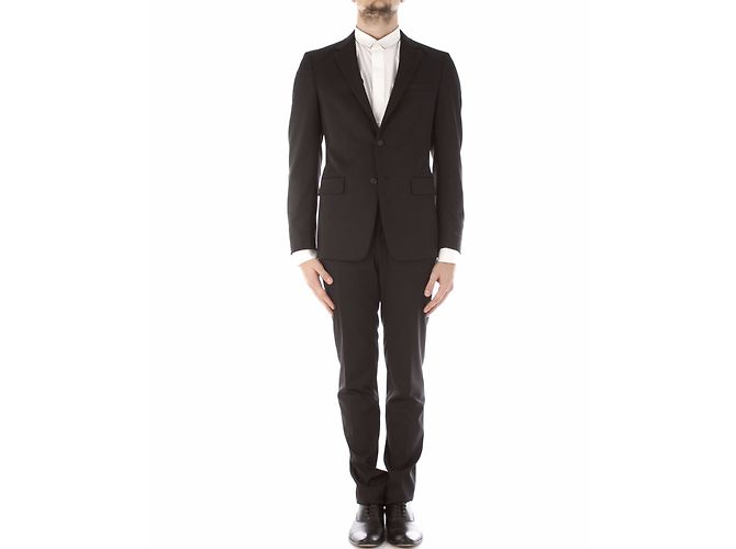 Prada Slim 2 Button Suit Dark Blue Wool