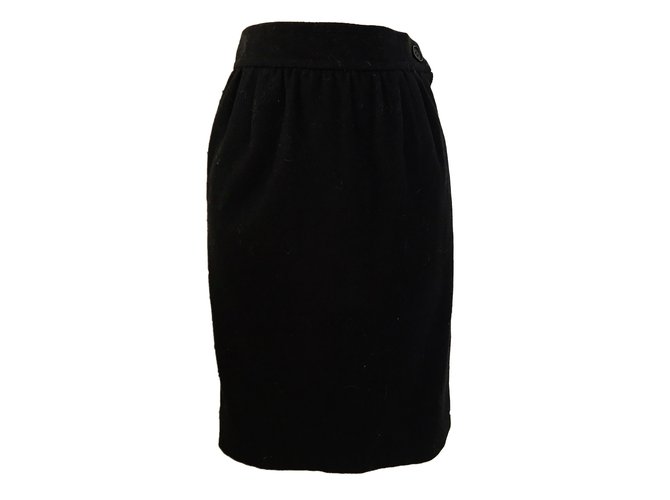 Yves Saint Laurent Skirts Black Wool  ref.84228