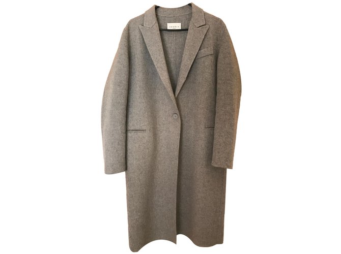 Sandro Coats Grey Wool  ref.84231