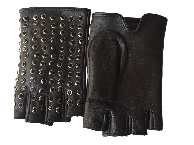 Autre Marque Gloves Black Leather  ref.84241