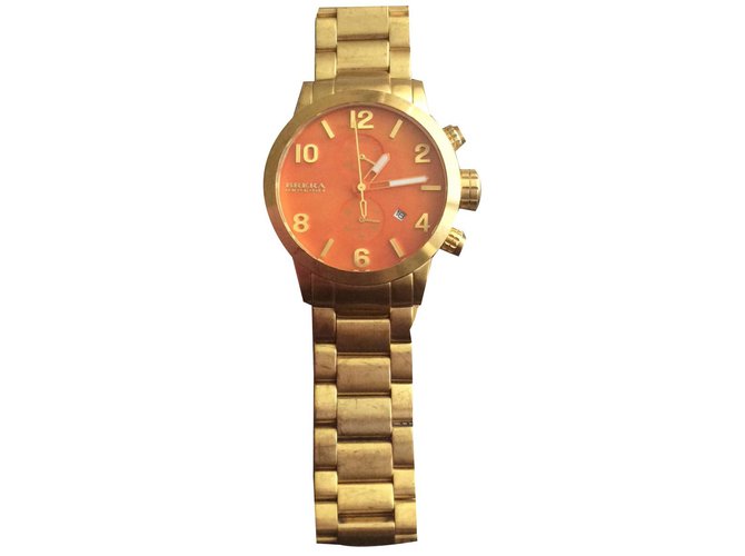 Autre Marque Brera Orologi gold wristwatch Red Golden Coral Steel  ref.84255
