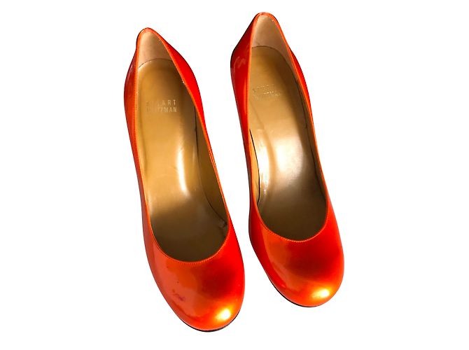 Stuart Weitzman Pumps Orange Lackleder 10 cm Absatz