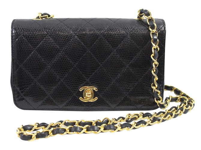 Chanel Handtasche Schwarz Exotisches Leder  ref.84401