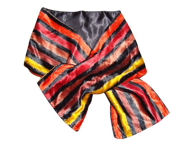 Autre Marque Cachecol de veludo multicolor Bordeaux Mostarda Castanha Multicor