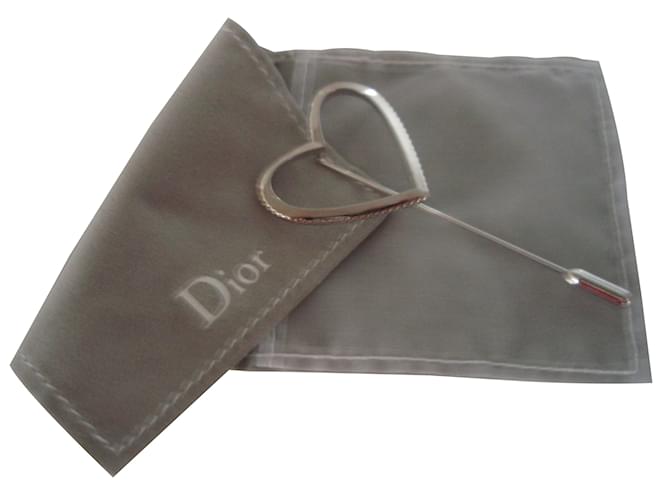 Christian Dior broches Plata Metal  ref.84458