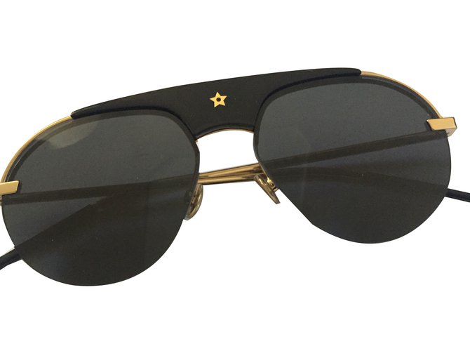 Christian Dior gafas de revolución Negro Metal  ref.84463
