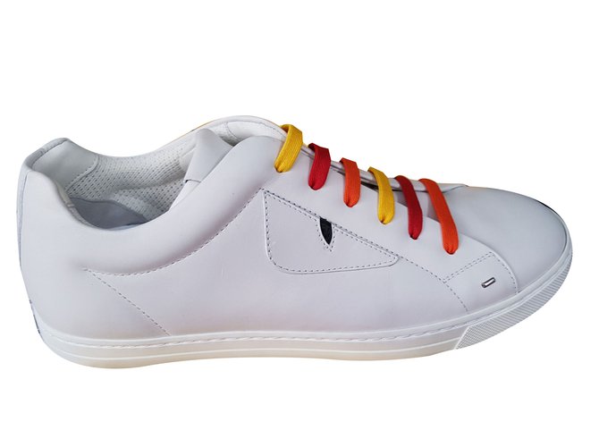 Fendi sneakers White Leather  ref.84474