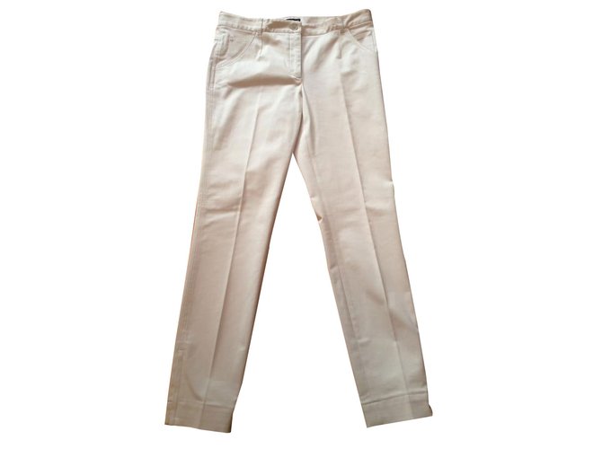 Dolce & Gabbana Pants Cream Cotton Elastane  ref.84492