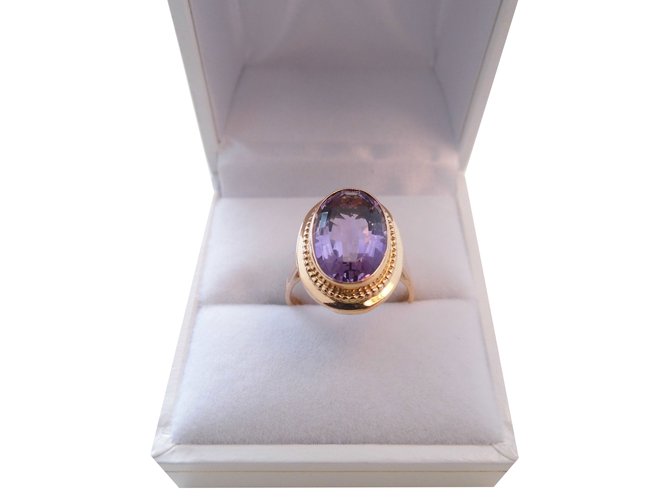 Autre Marque 750/000 gold ring with amethyst Pink Yellow gold  ref.84519