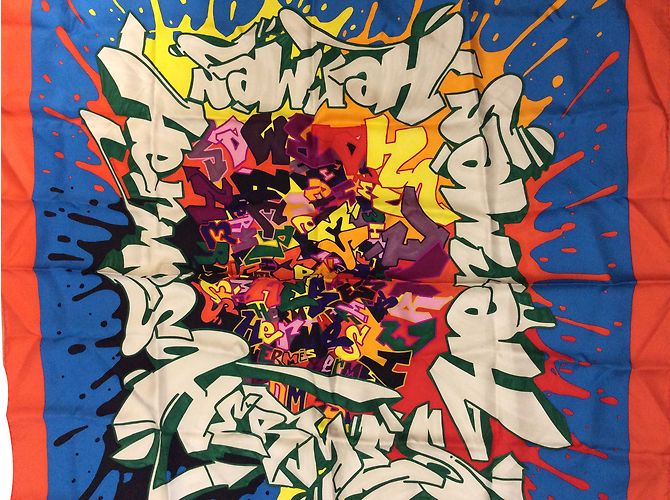 Hermès lenço edição limitada streetart