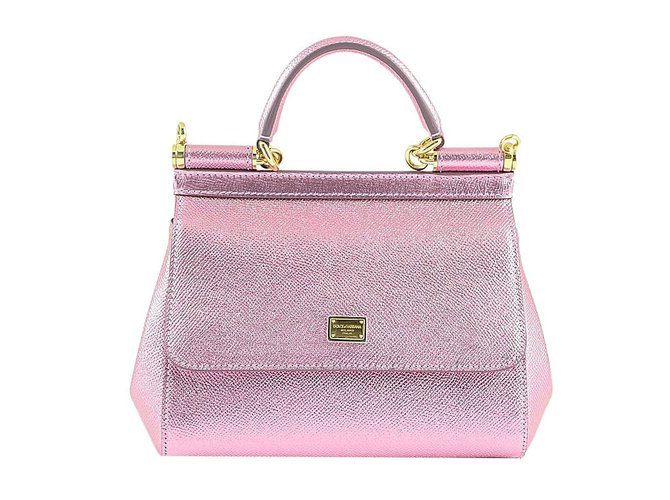 Dolce & Gabbana Sicile Pink Leather  ref.84562
