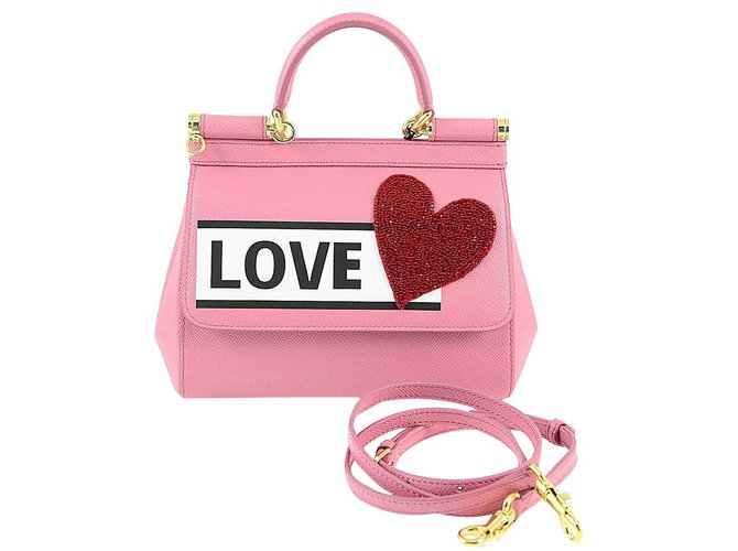 Dolce & Gabbana Sicile Pink Leather  ref.84563