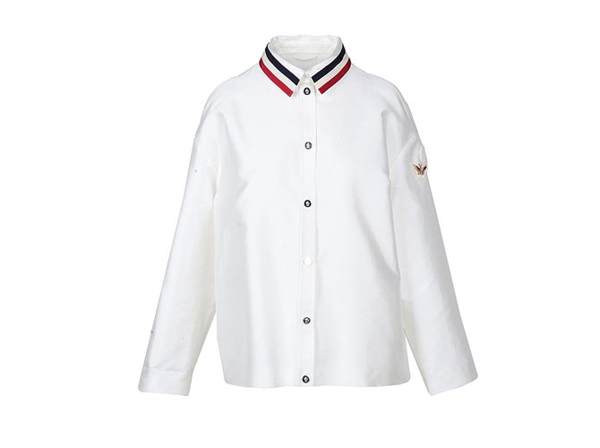 Moncler Jacket White Cotton  ref.84568
