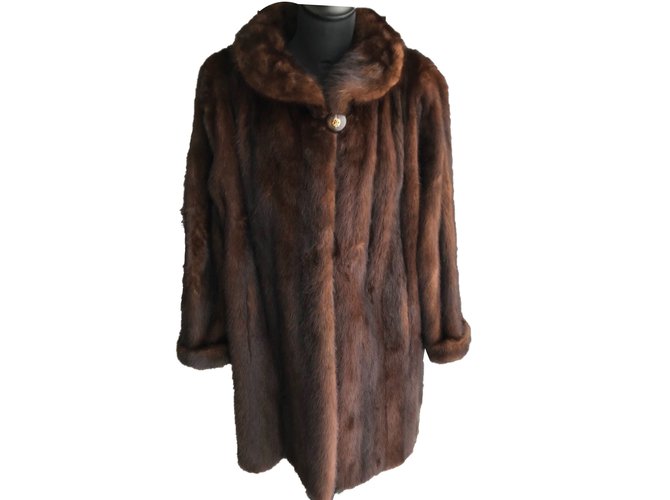 Autre Marque Dark brown fur coat  ref.84577