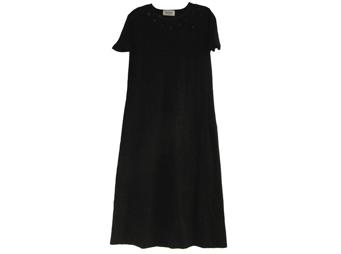 Balmain Kleid verziert Schwarz Wolle  ref.84627