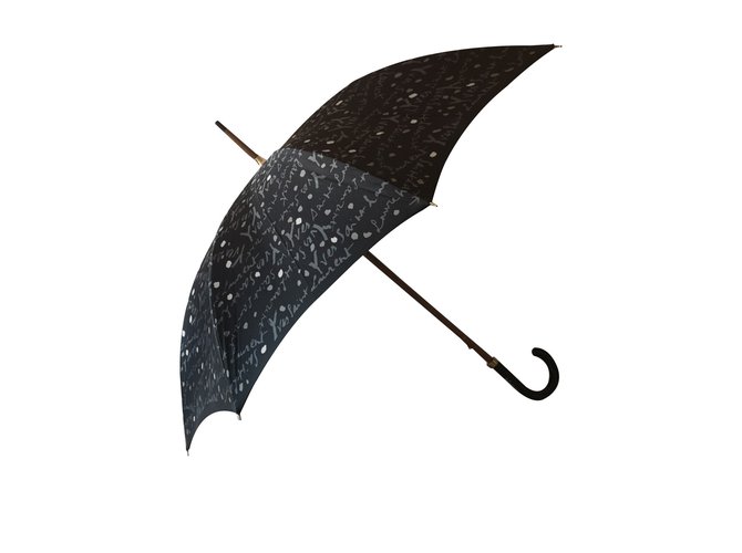 Yves Saint Laurent Parapluie Polyester Noir  ref.84641