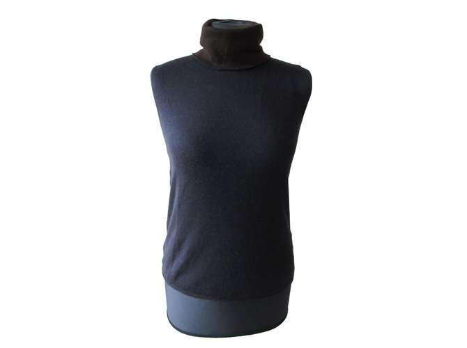 Hermès pulls, vests Blue Chocolate Cashmere  ref.84657