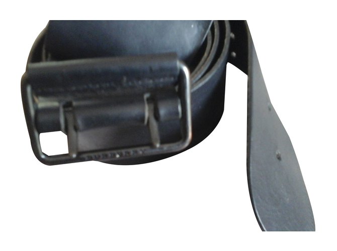 Burberry Wide Belt(5cm) Black Leather  ref.84724