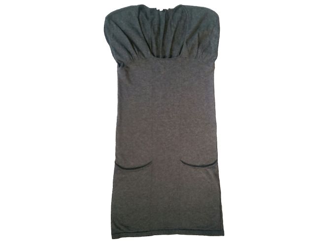 Vestido sin mangas Eric Bompard gris algodón cachemira