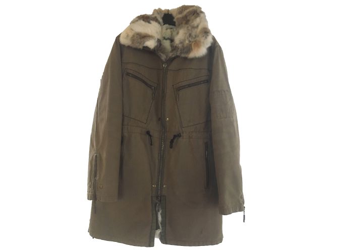 Just Cavalli Parka Khaki mit Pelzfutter