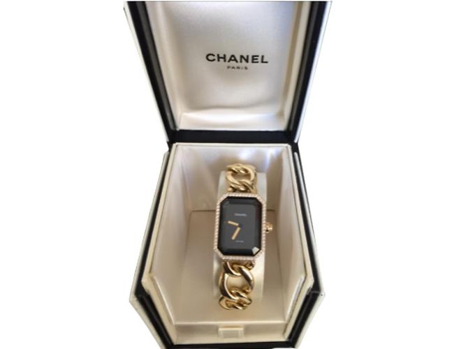 Première Chanel Premiere Gold and Diamonds Watch Black